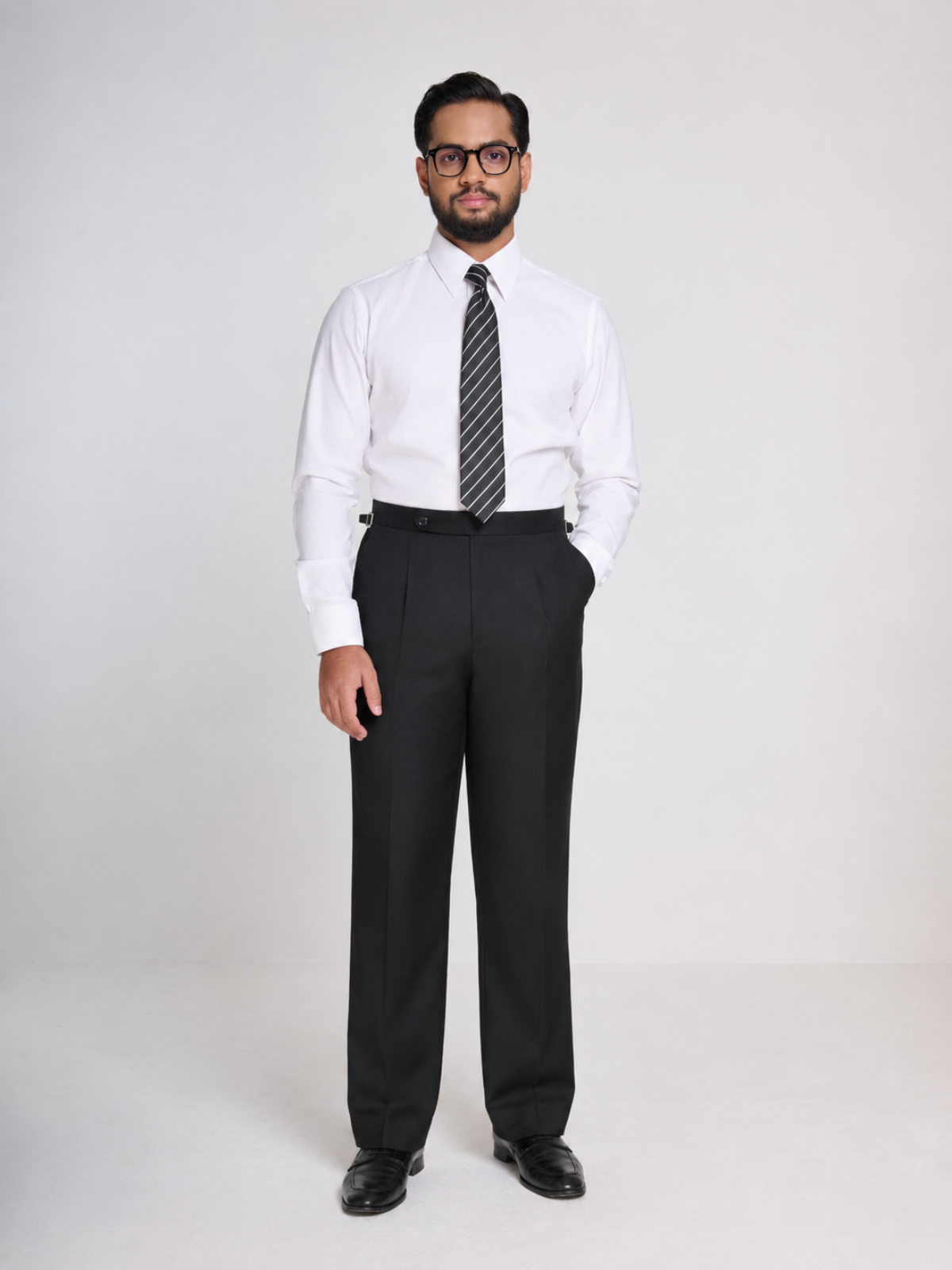 Point Collar White Formal Shirt
