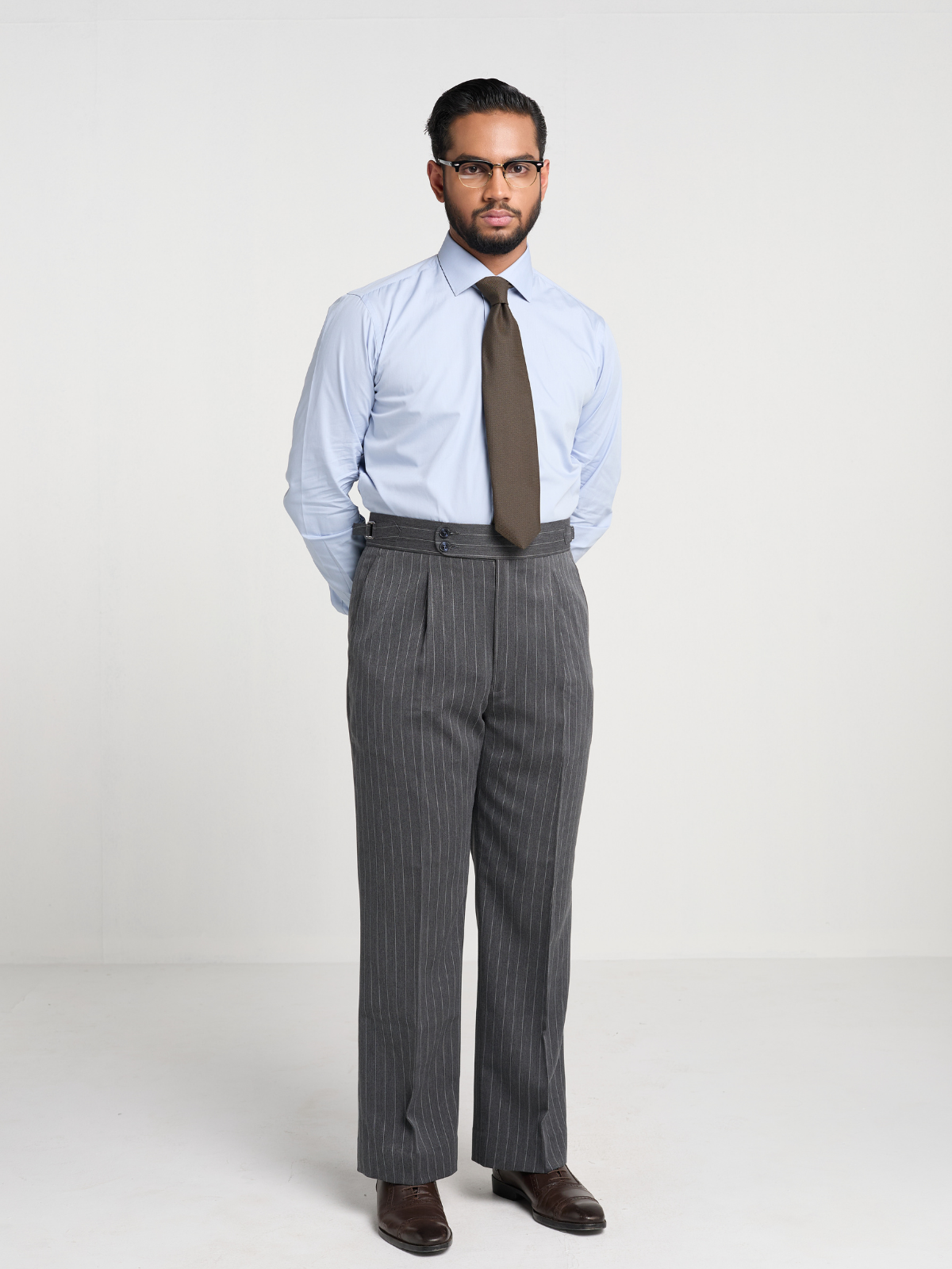 Charcoal Pinstripe Formal Trouser