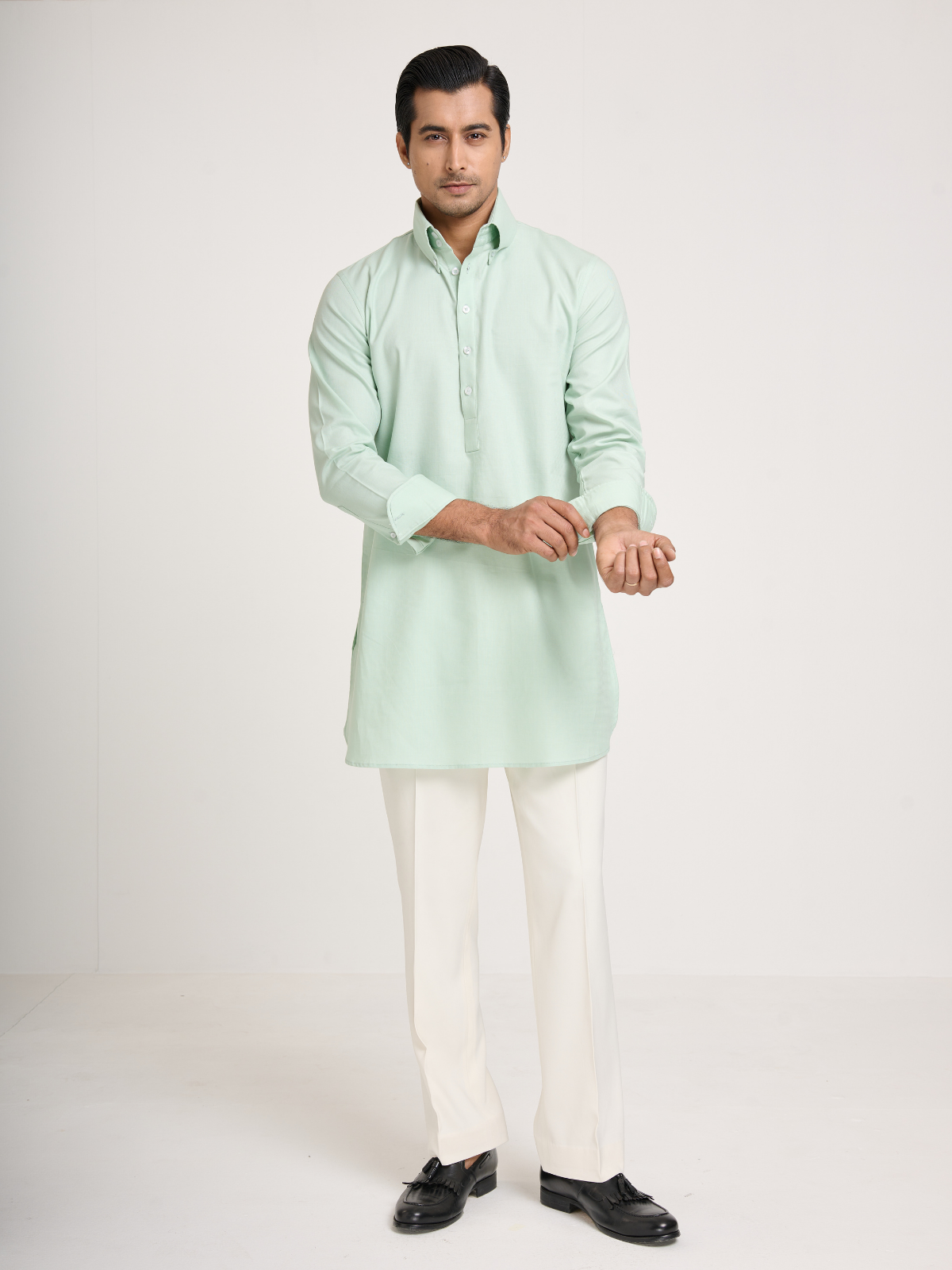 Mint Button Down Kurta