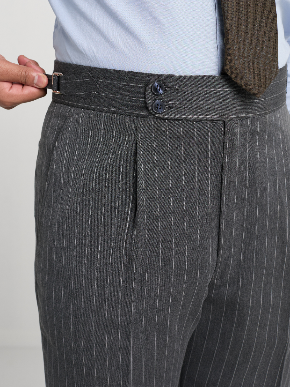 Charcoal Pinstripe Formal Trouser