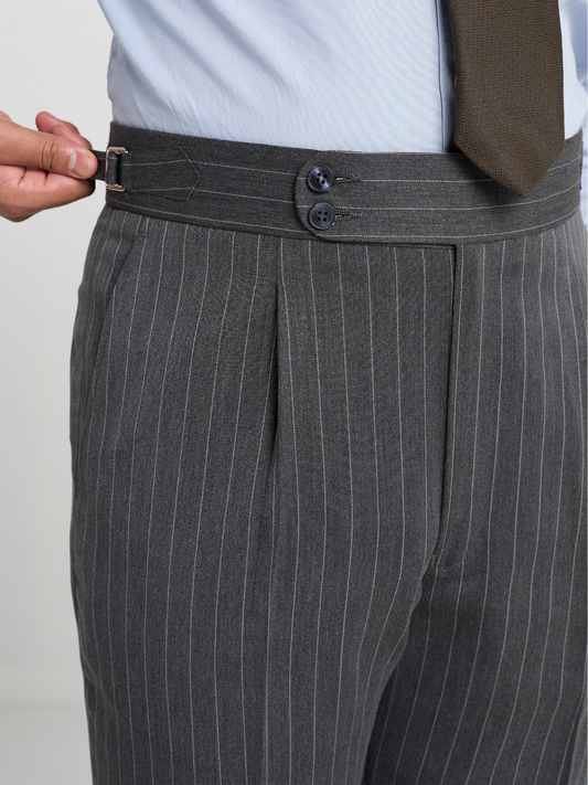 Charcoal Pinstripe Formal Trouser