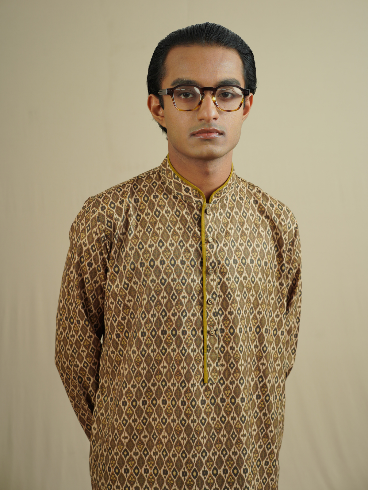 Olive Ethnic Printed Kurta