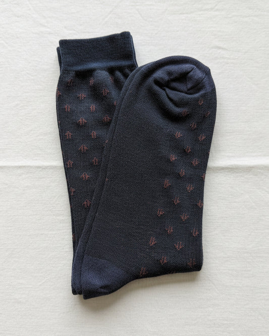 Navy Heritage Dot Dress Socks