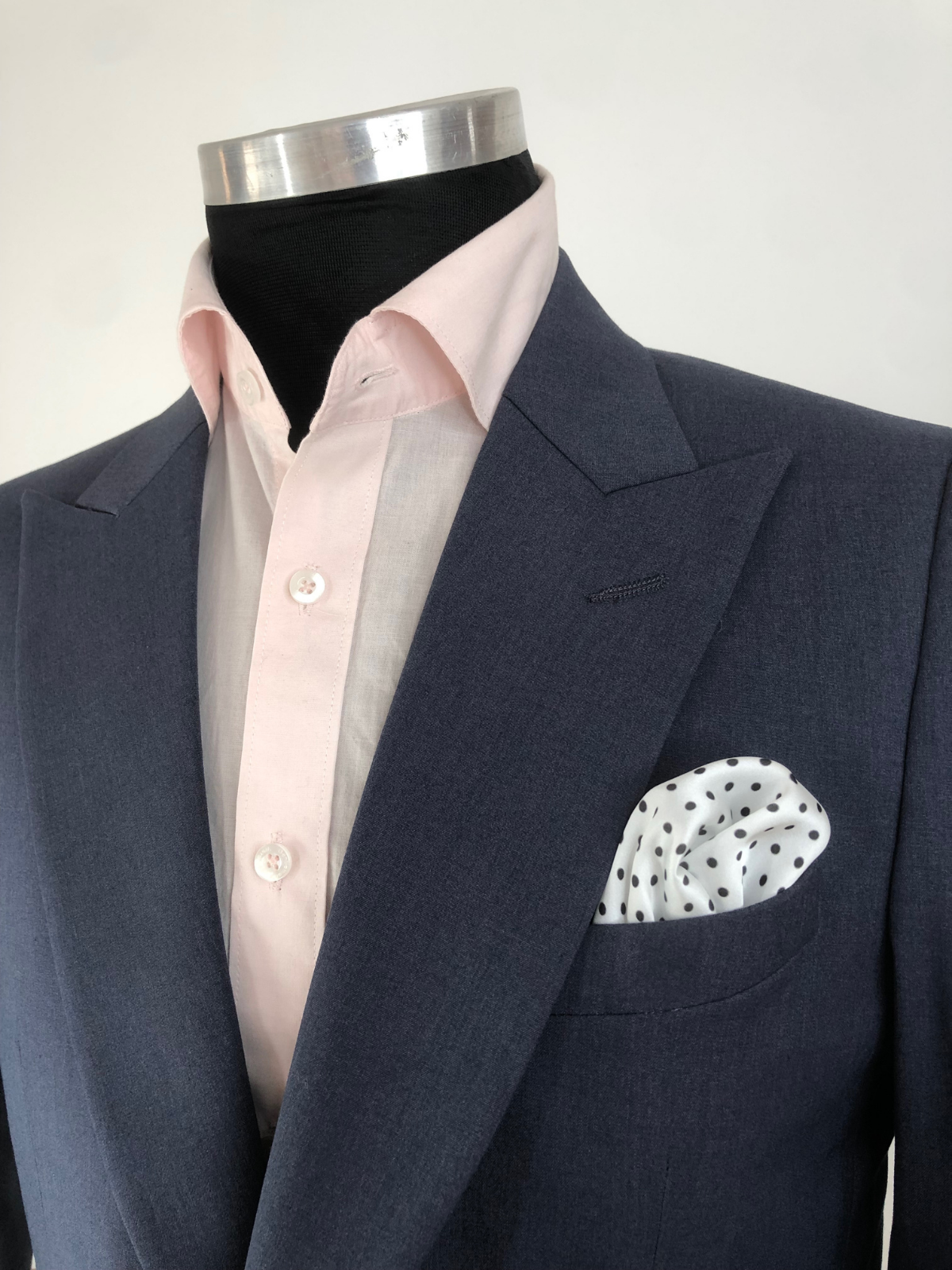 White Polka Silk Pocket Square