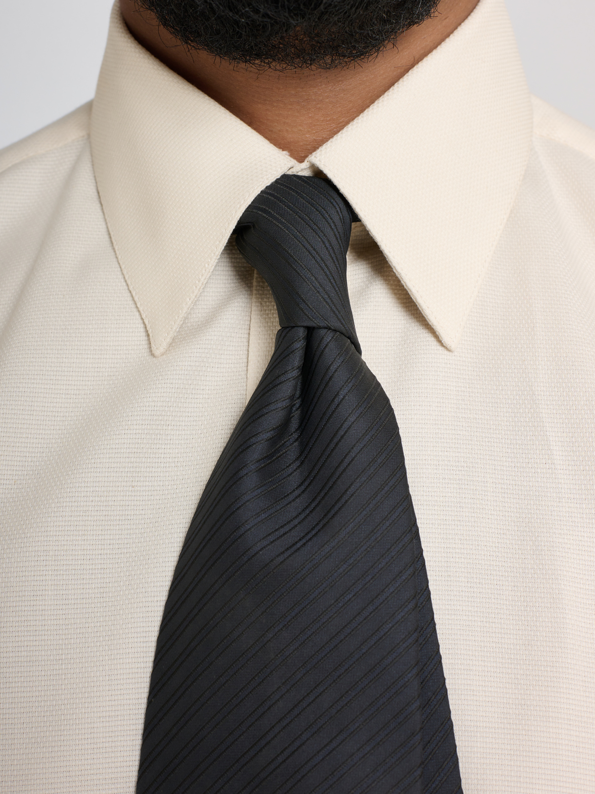 Cream Oxford Point Collar Shirt