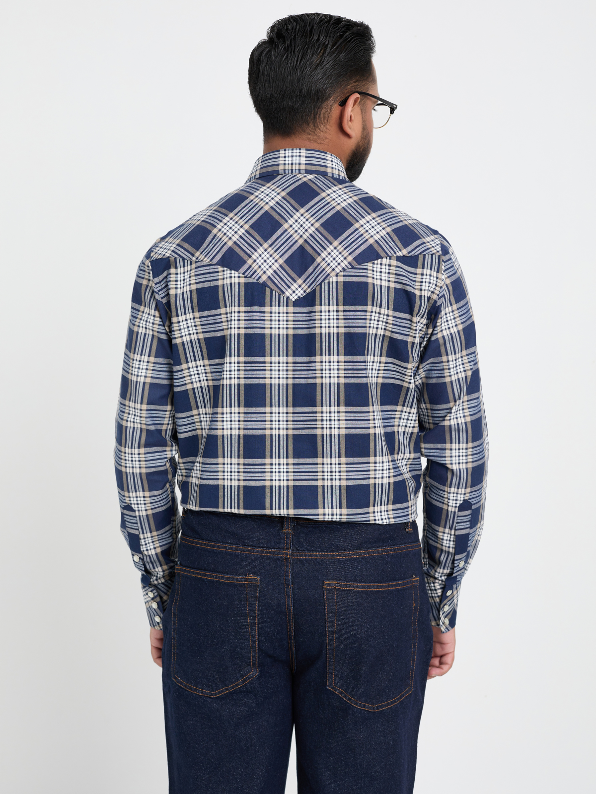 Navy Madras Check Shirt