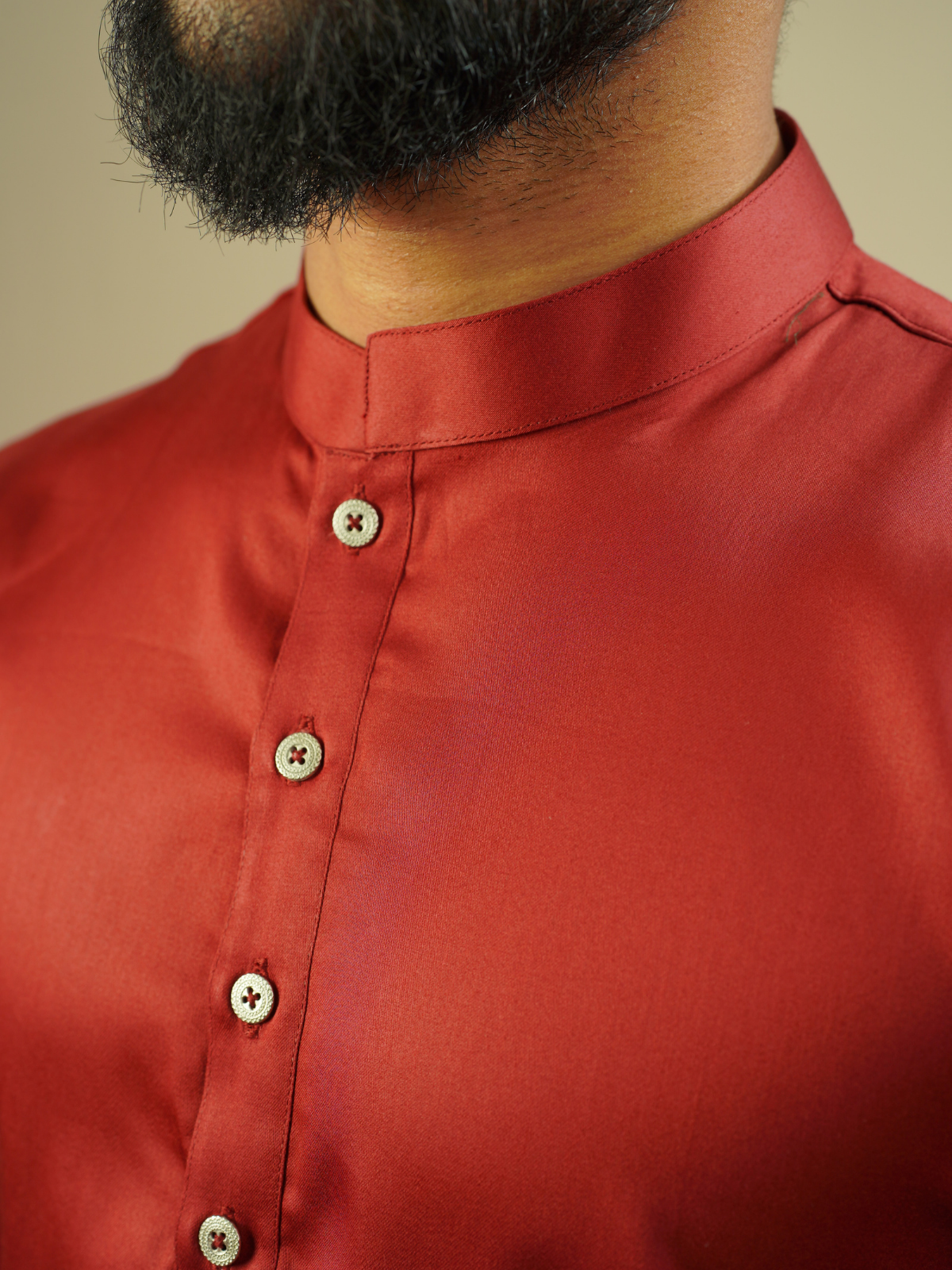 Maroon Solid Kurta