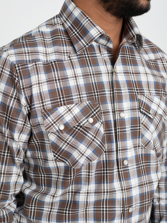 Brown & Blue Check Shirt