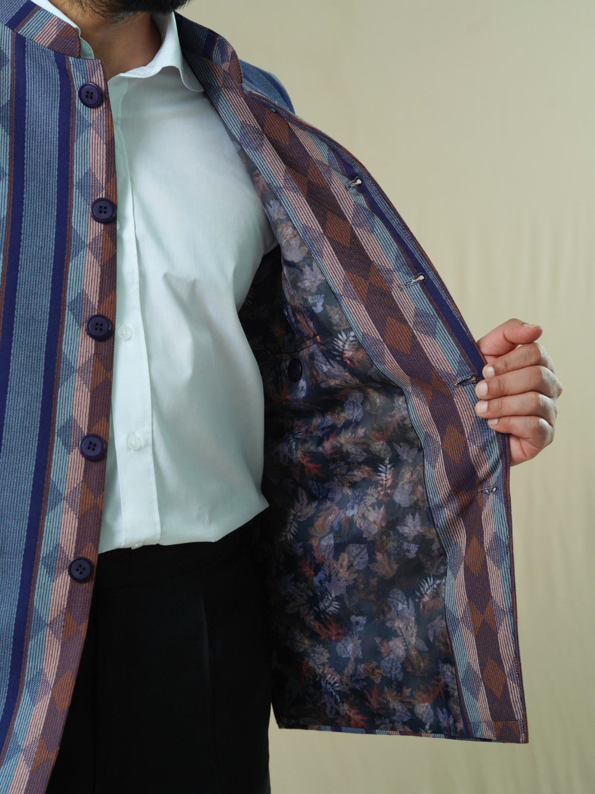 Navy Patterned Coaty