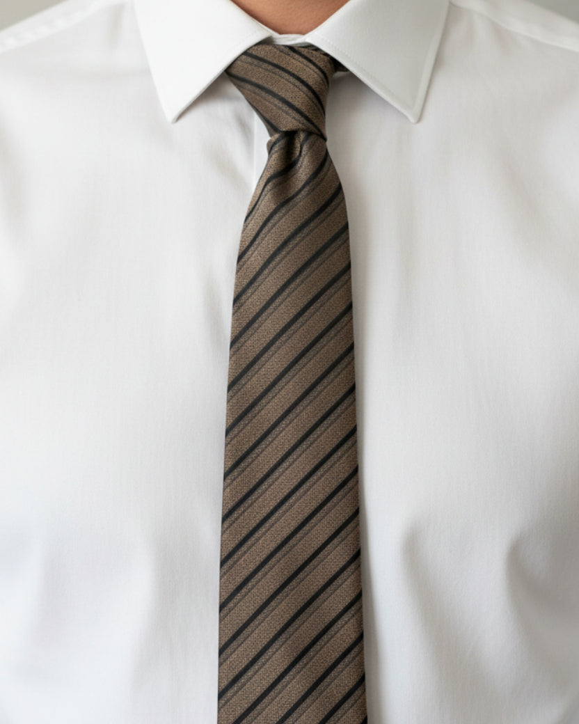Taupe Shadow Stripe Tie