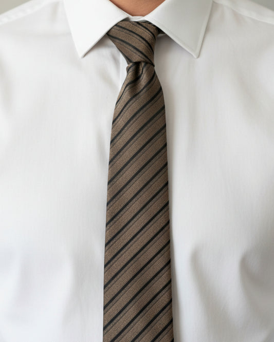Taupe Shadow Stripe Tie