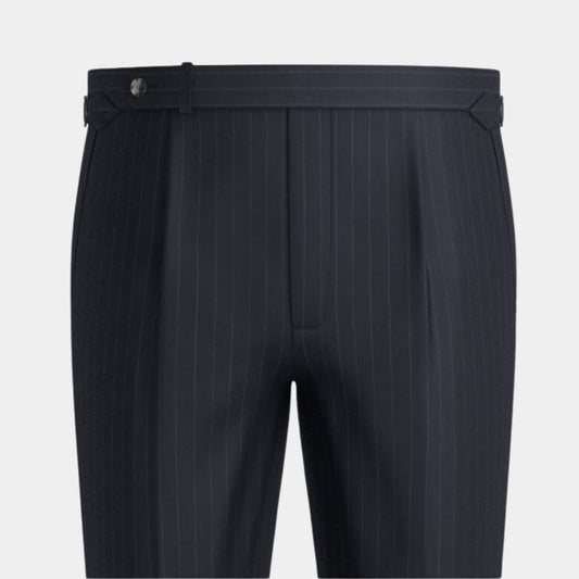 Navy Striped Formal Trouser