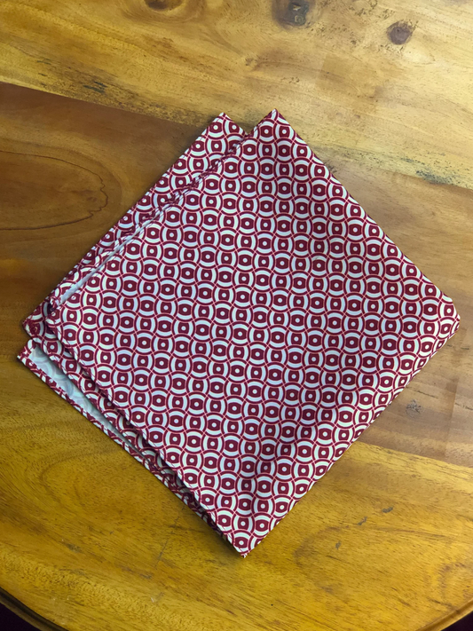 Red Pattern Pocket Square