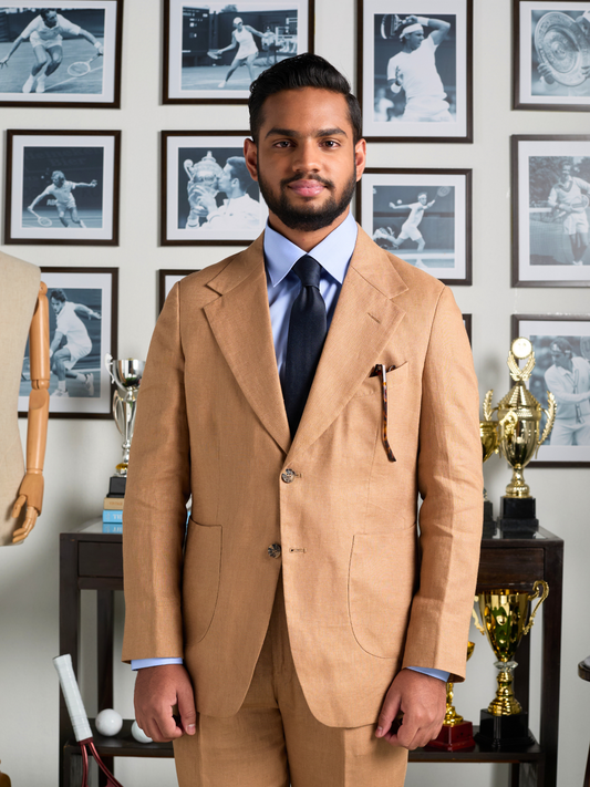 Tobacco Tan Cotton Blazer