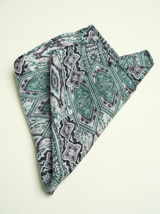 Green Patternend Pocket Square