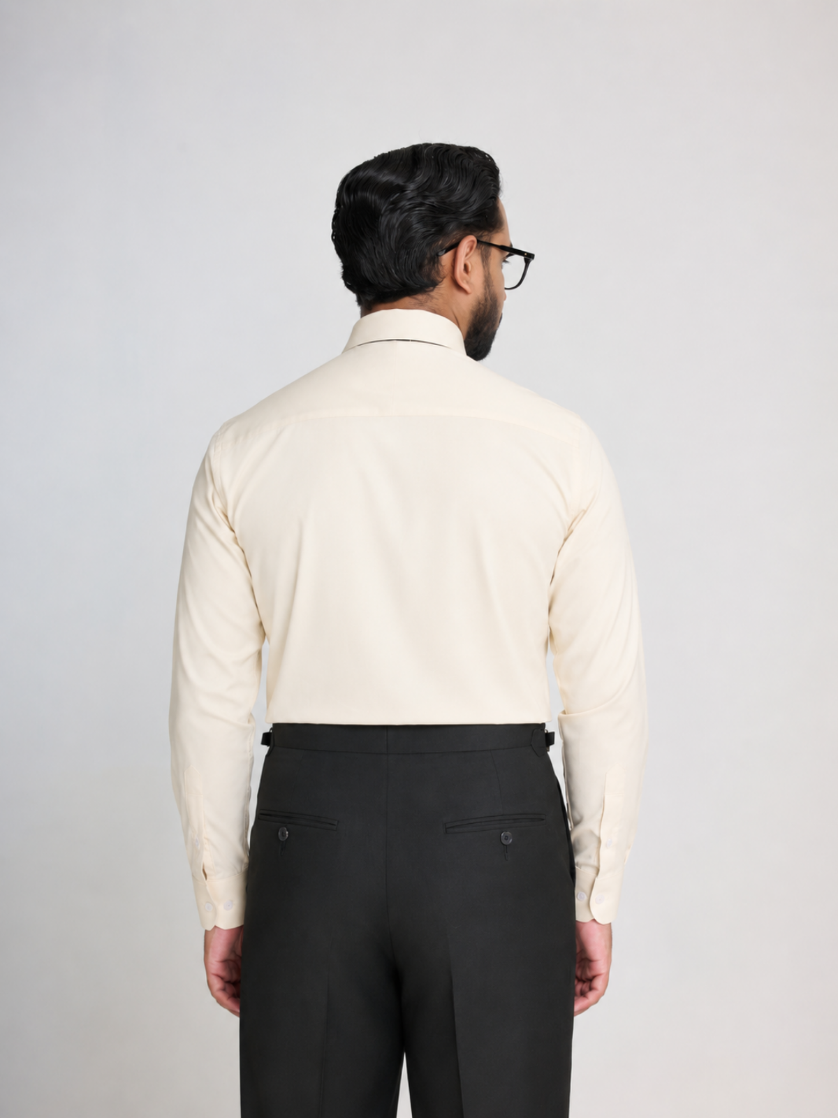 Cream Oxford Point Collar Shirt