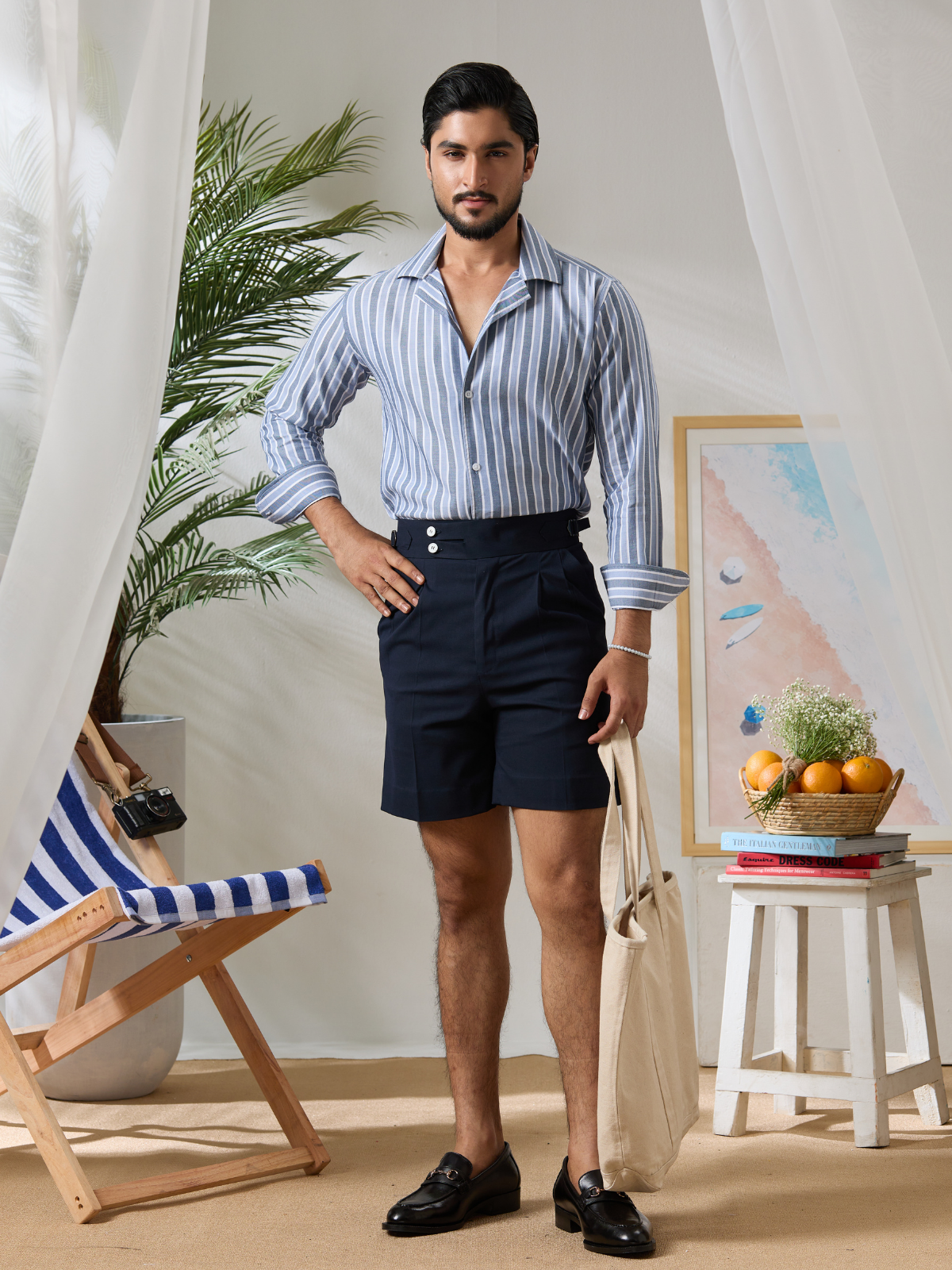 Blue Striped Cuban Shirt