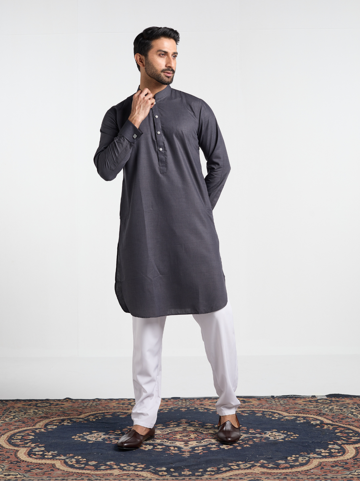 Charcoal Cufflink Kurta