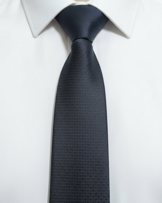 Charcoal Basket Weave  Tie