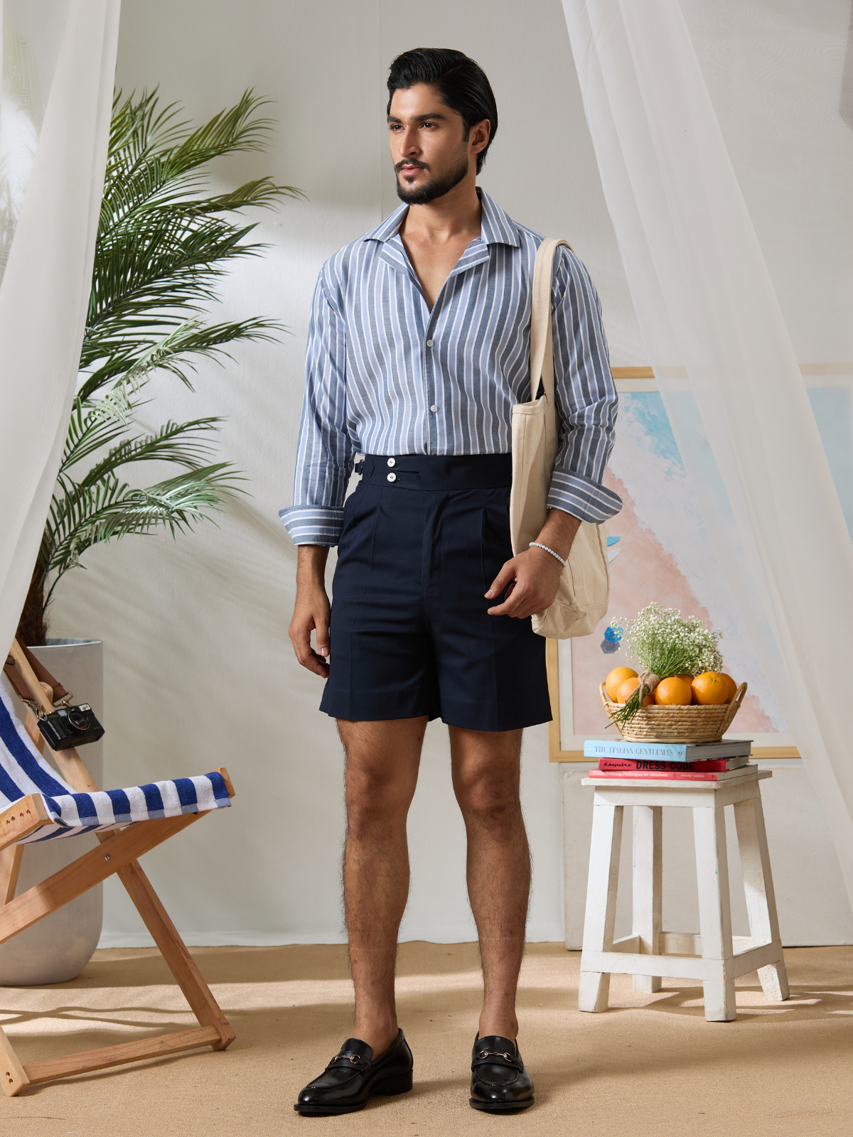 Blue Striped Cuban Shirt