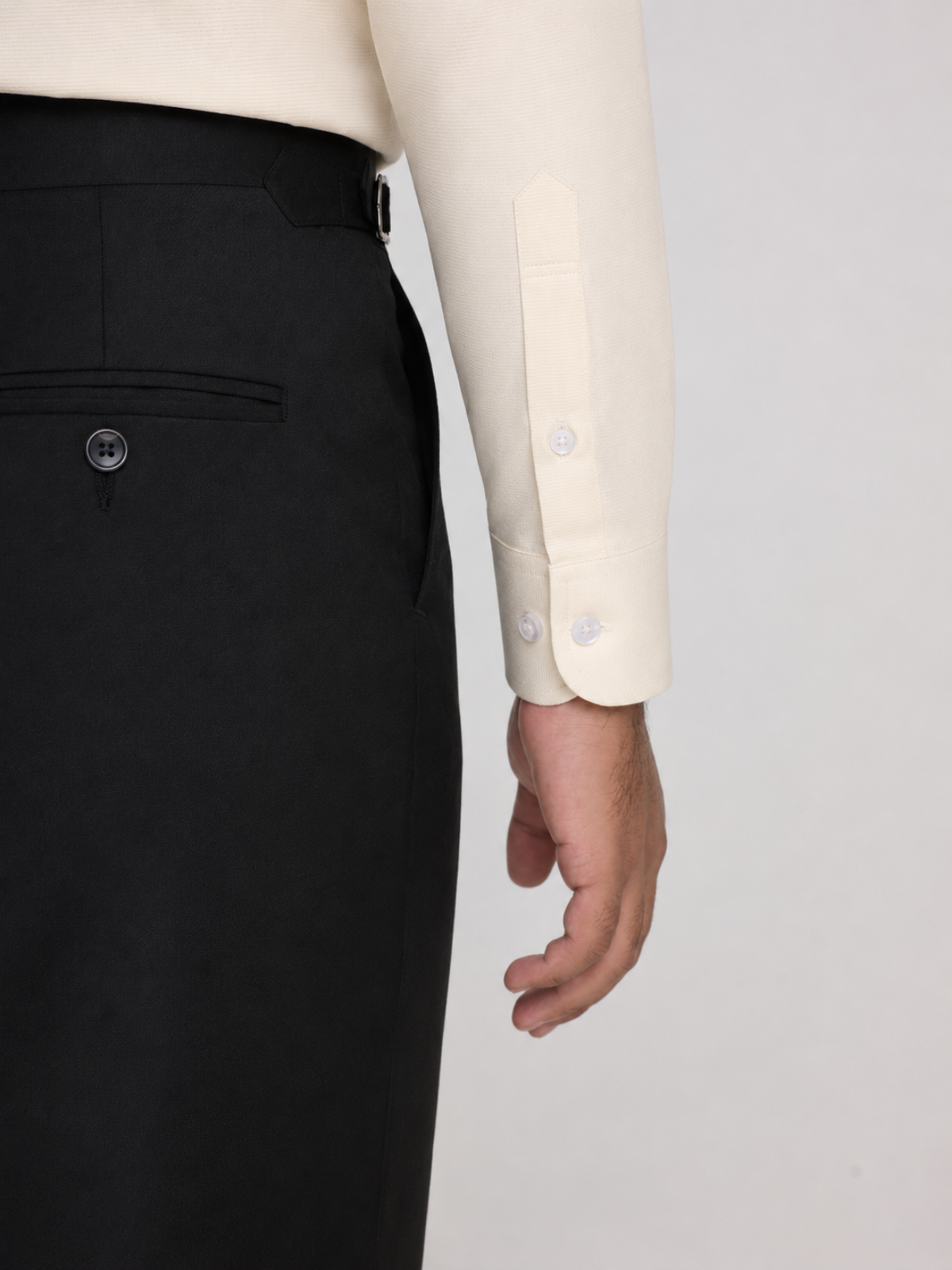 Cream Oxford Point Collar Shirt