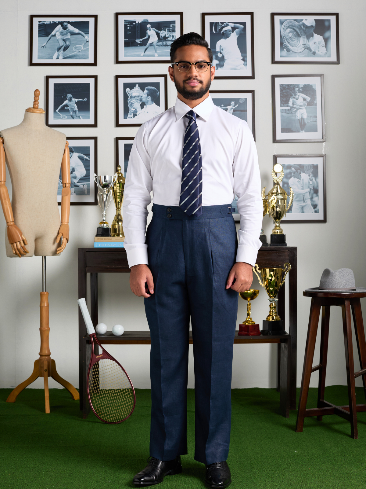 Navy Cotton Formal Trouser