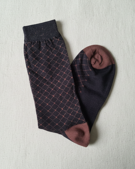 Black & Brown Chequred Socks