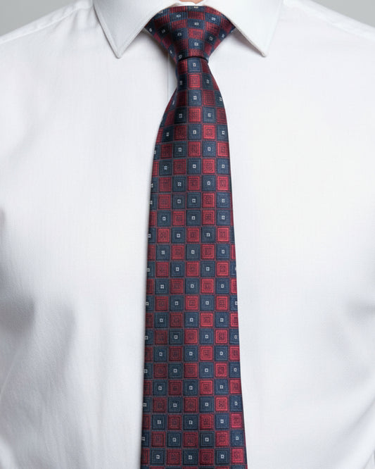 Red & Navy Square Tie