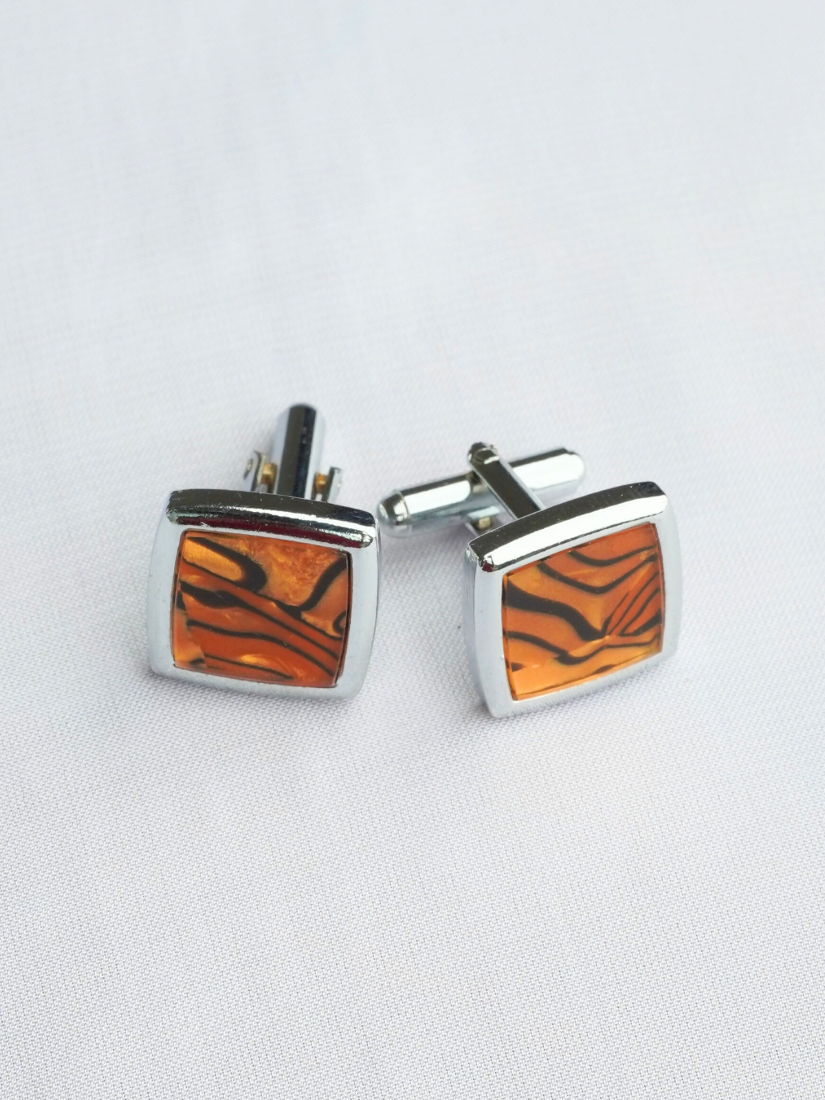 Silver & Wood Cufflink