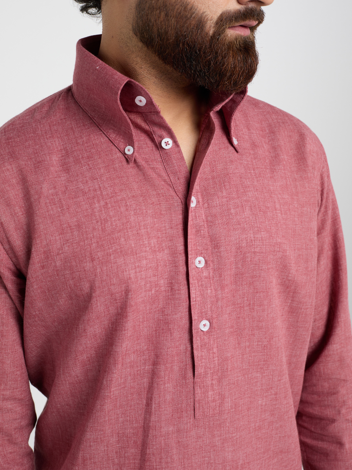 Crimson Button Down Kurta