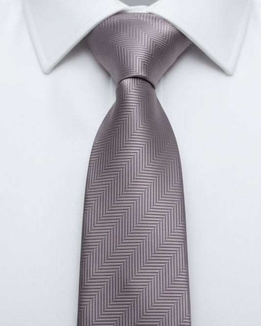 Dusty Mauve Chevron Silk Tie
