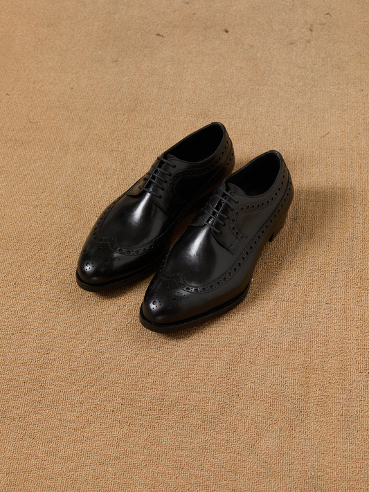 Cognac Wingtip Derby Black