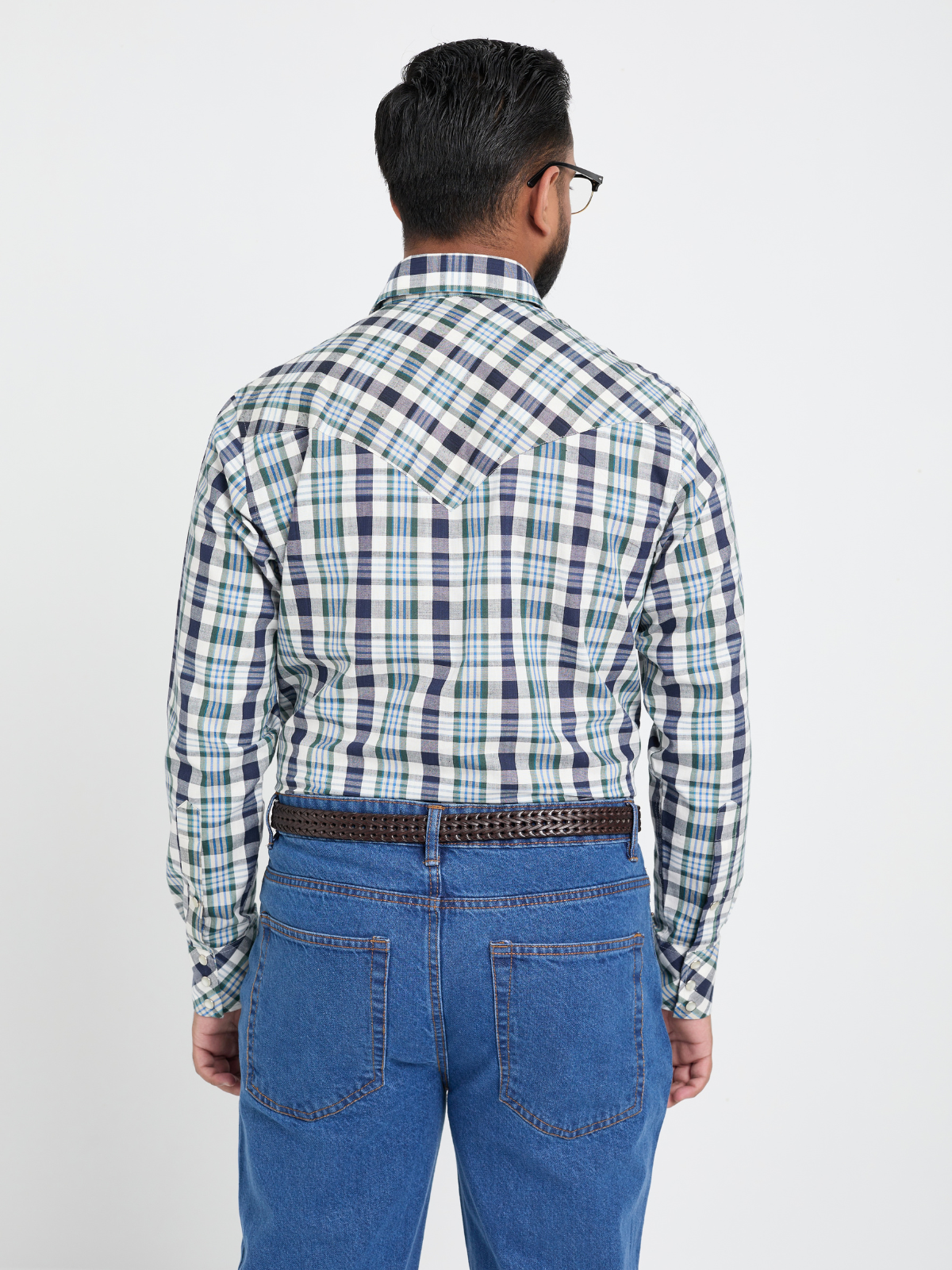 Navy, Green & Blue Check Shirt