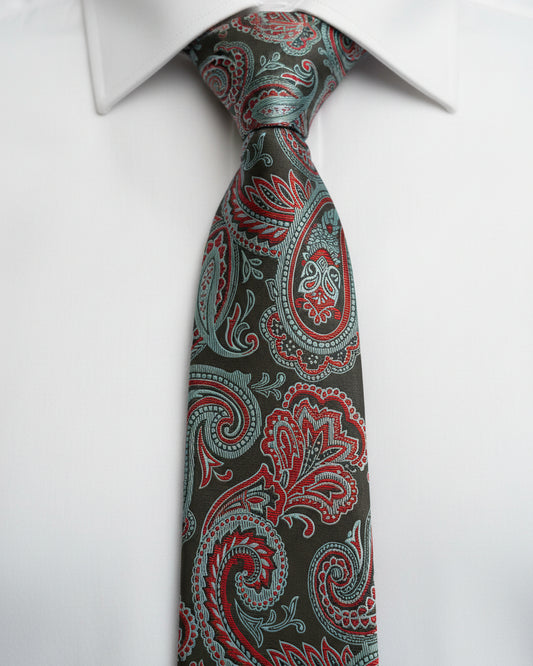 Sage Paisley Silk Tie