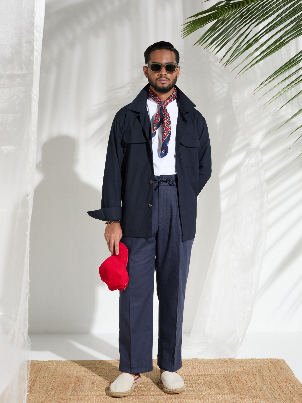 Navy Cotton Shacket