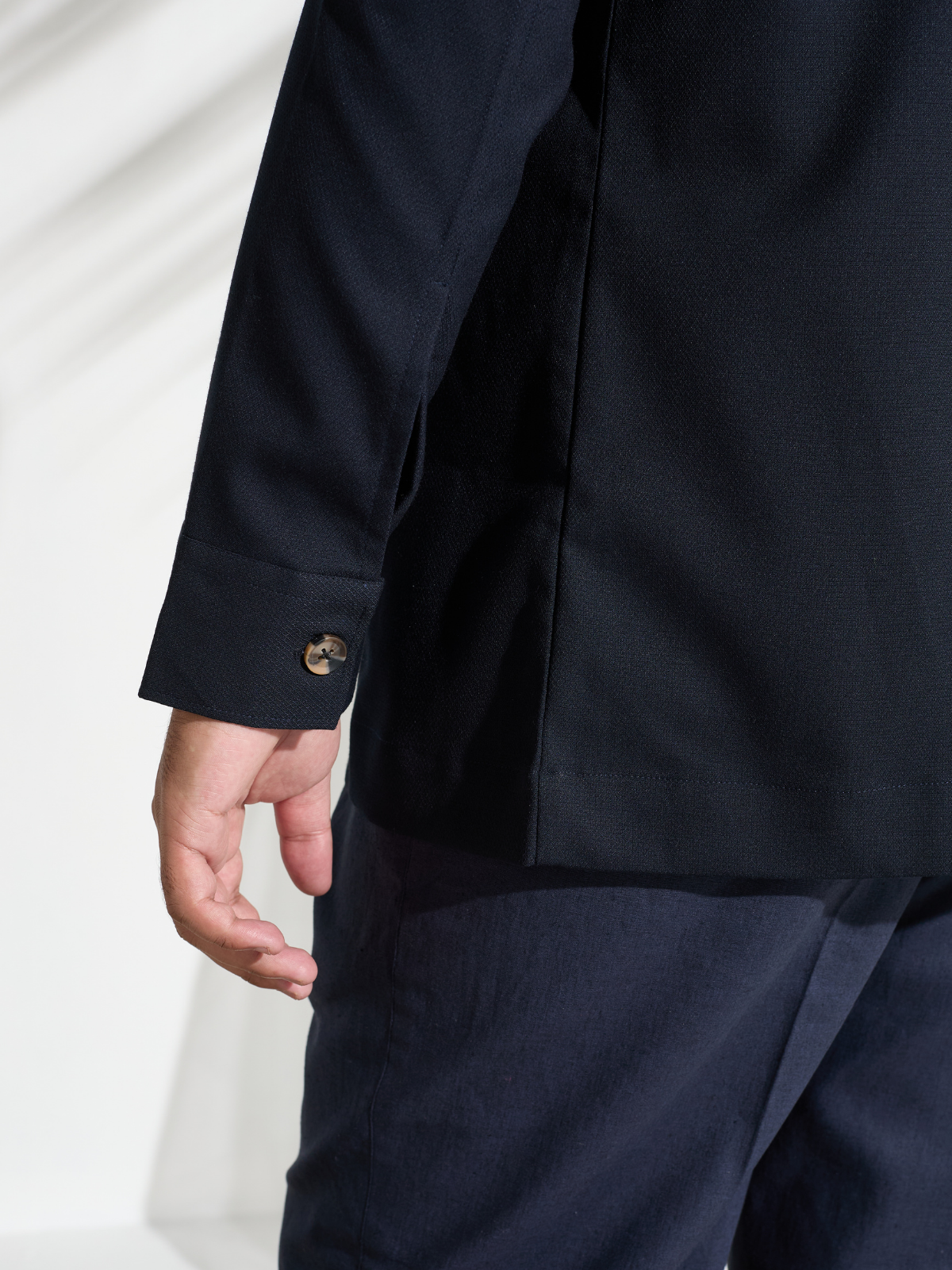 Navy Cotton Shacket