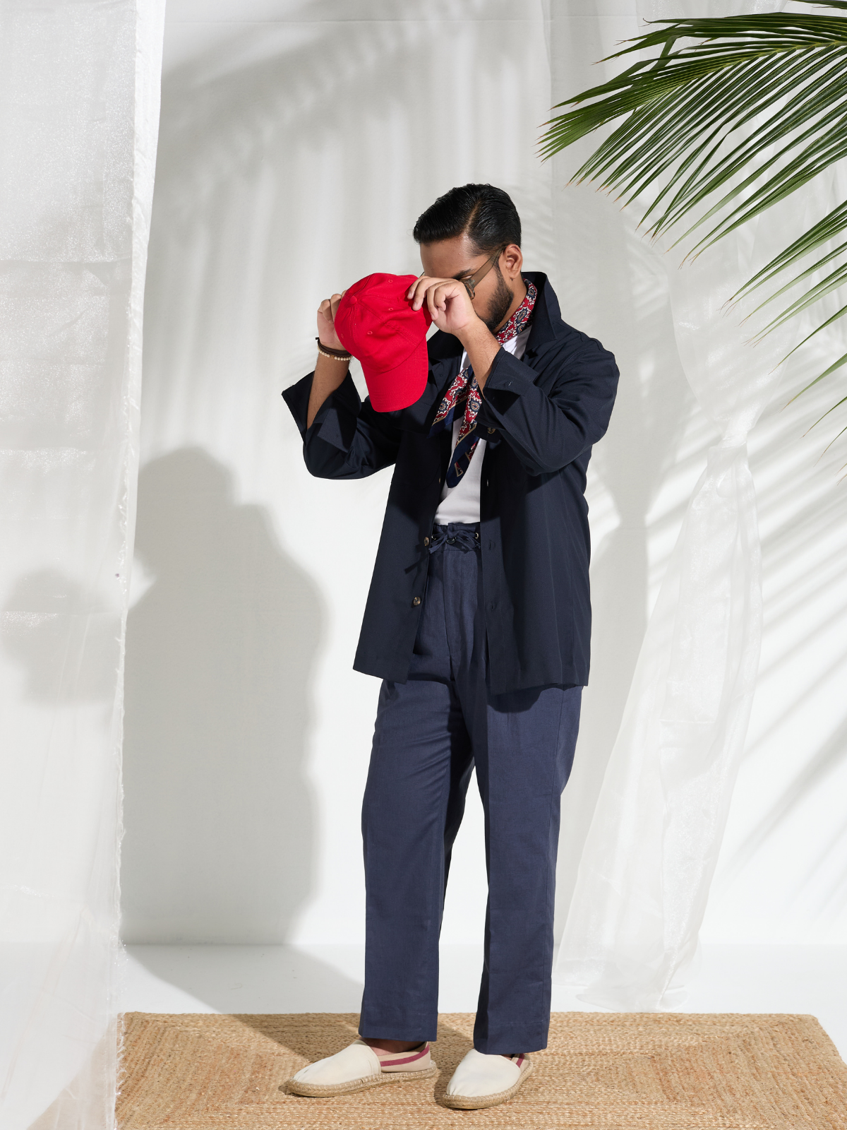Navy Cotton Shacket