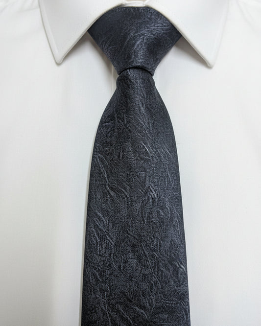 Graphite Crinkle Texture Tie