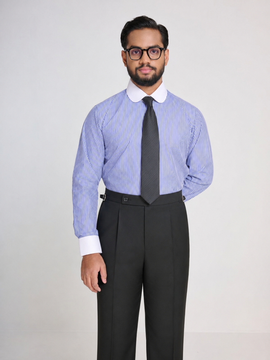 Blue Bengal Stripe Club Collar Shirt