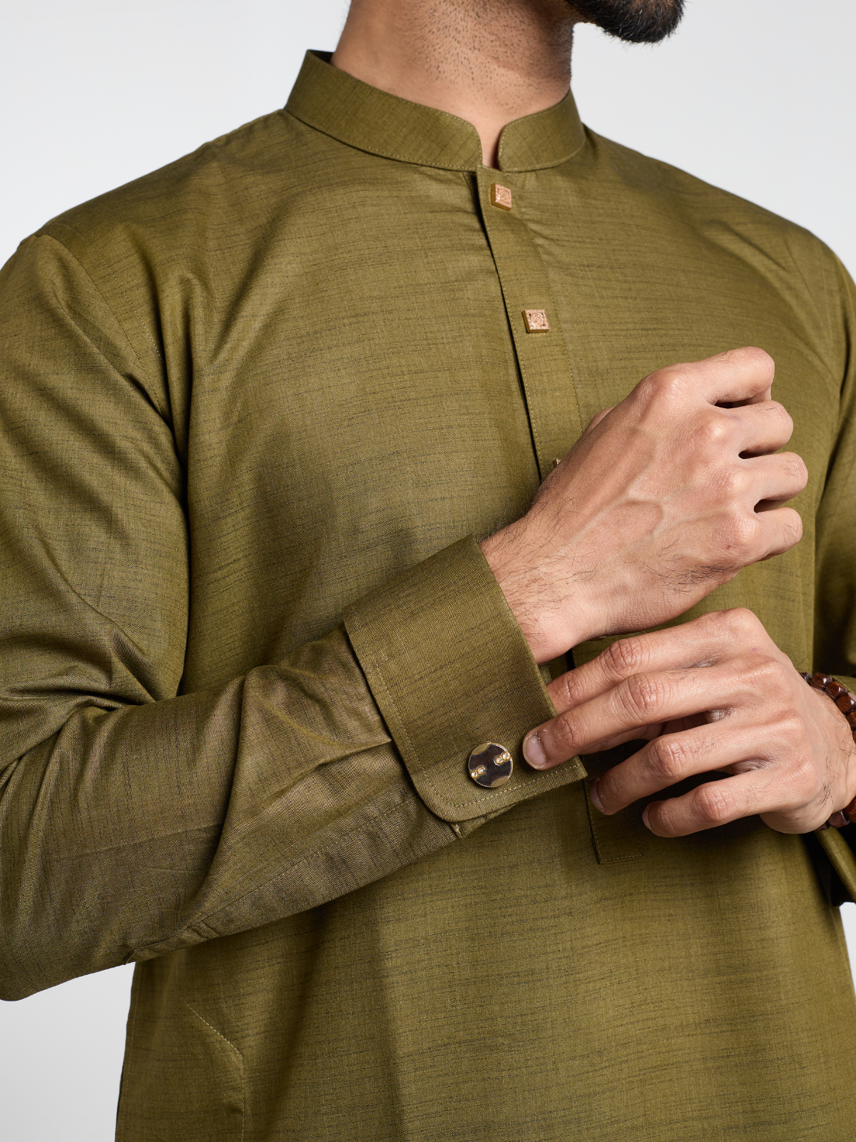 Olive Cufflink Kurta