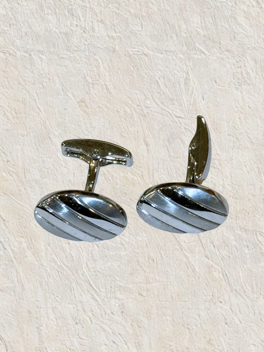 Silver Stripe Cufflink