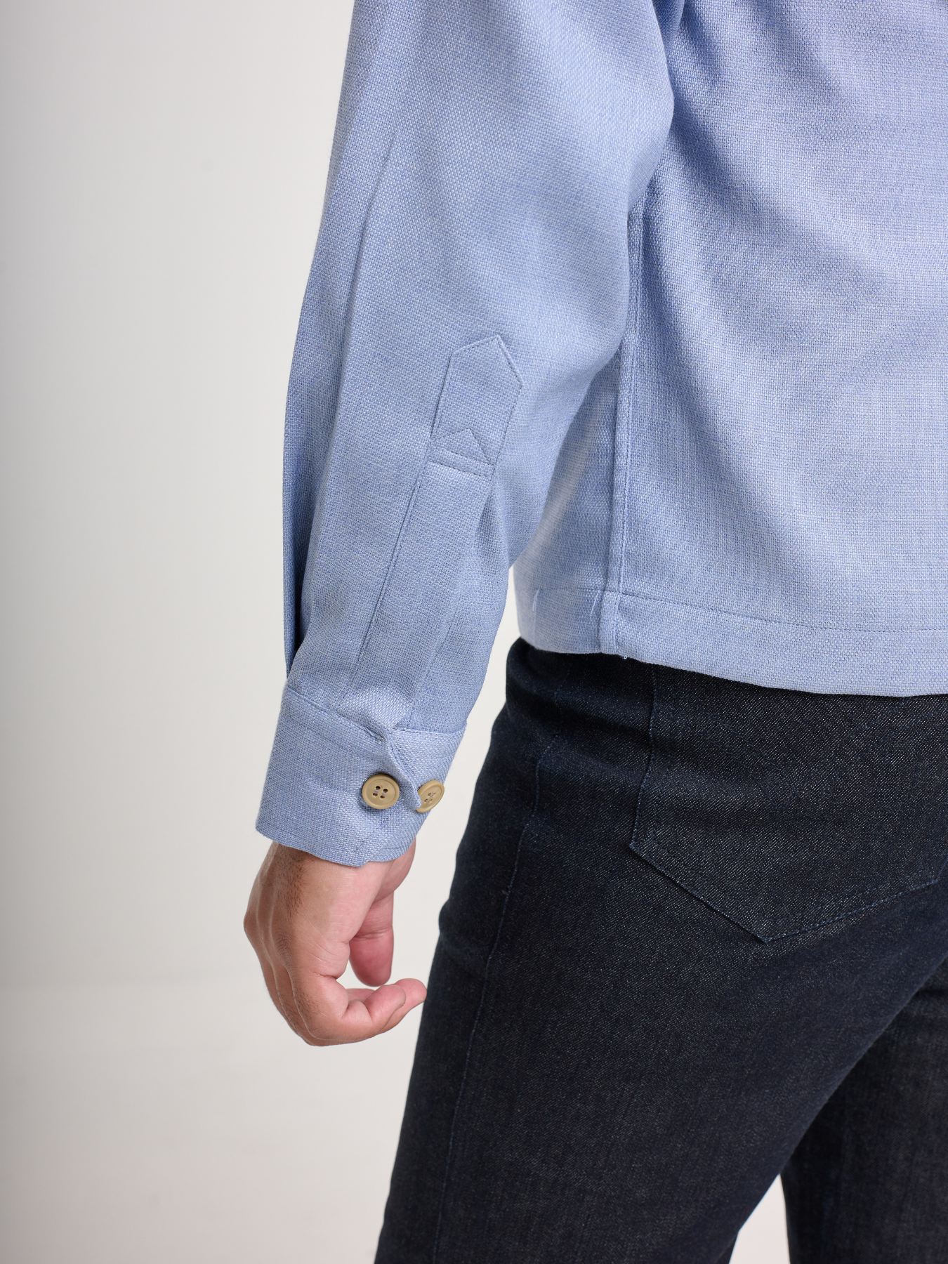 Light Blue Cropped Shacket