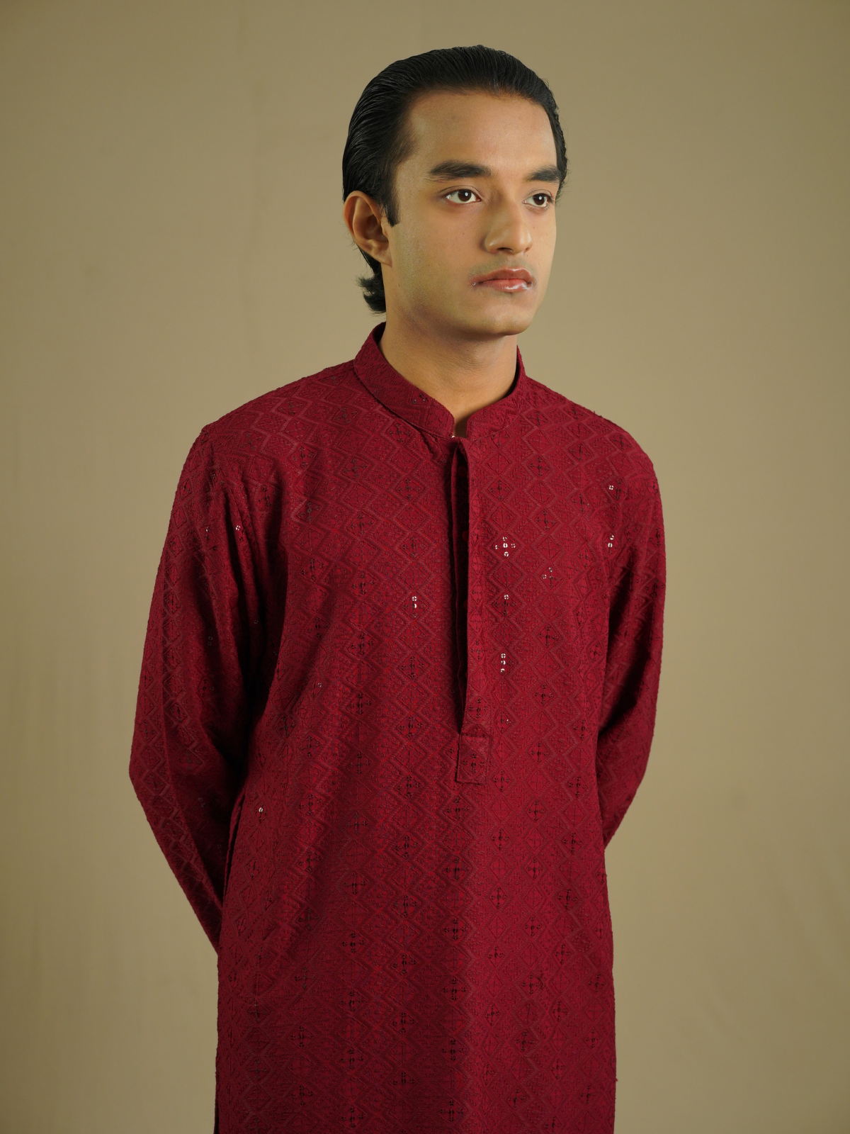 Maroon Sequin Kurta