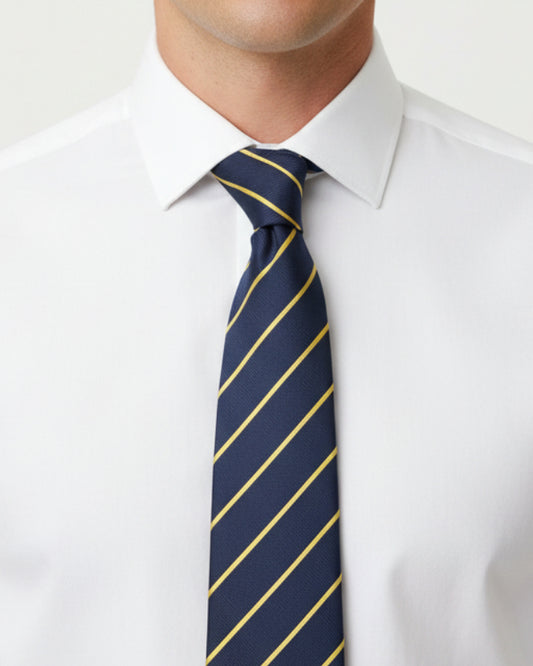 Navy Yellow Regimental Stripe Tie
