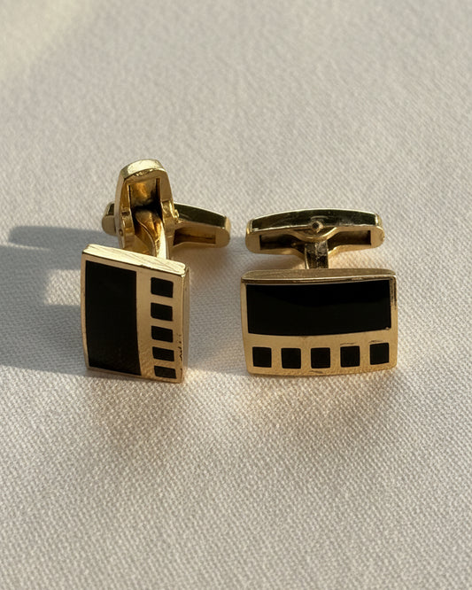 Gold Art Deco Panel Cufflinks