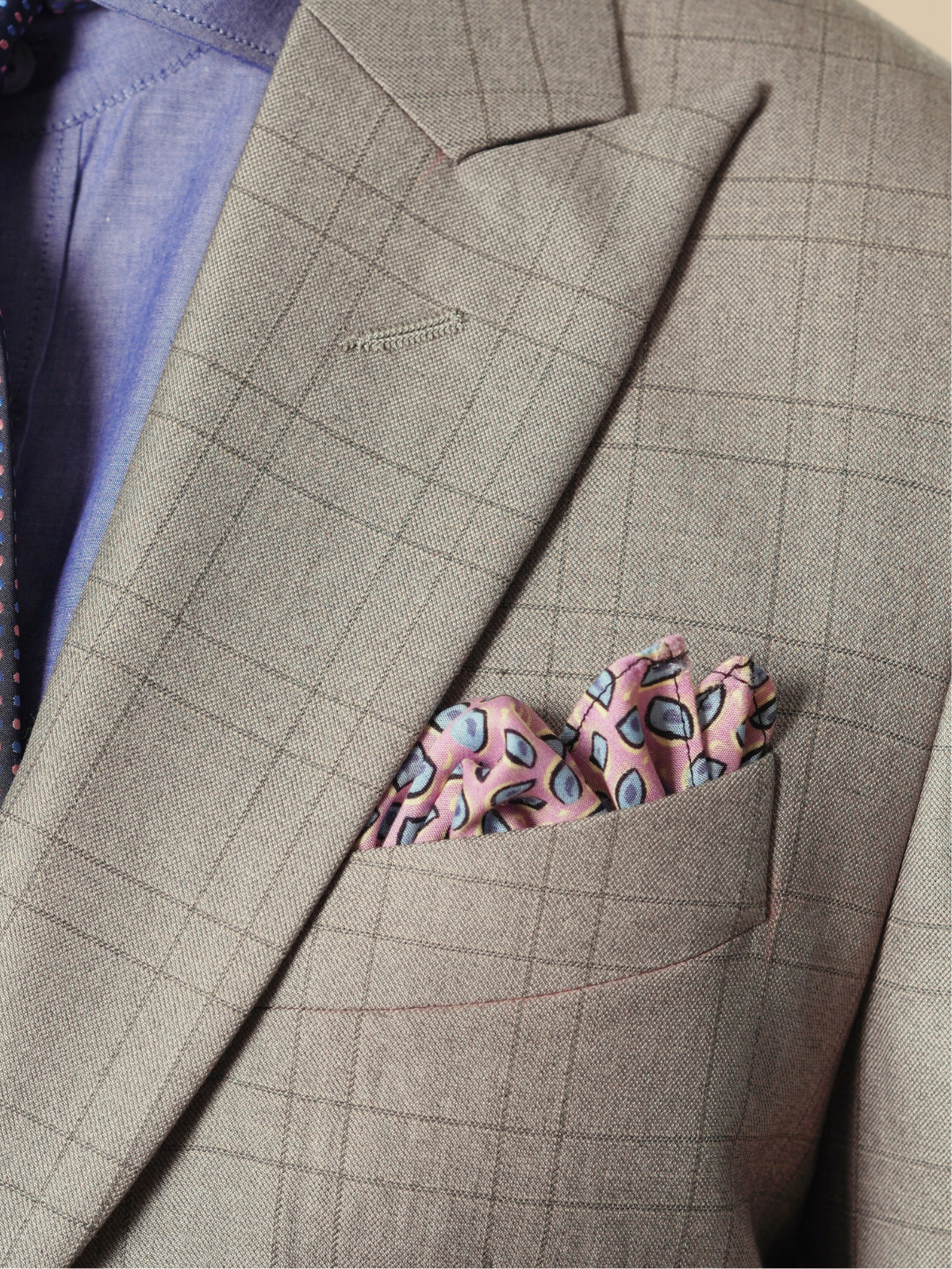 Light Purple Printed Pocket Square