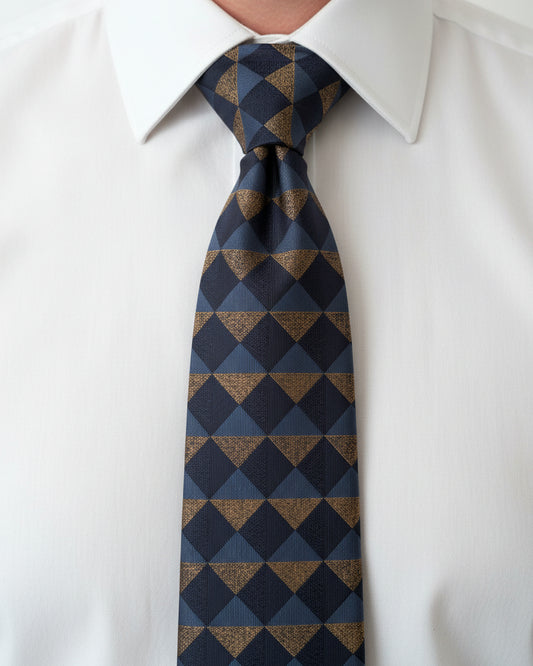 Navy Geometric Triangle Tie