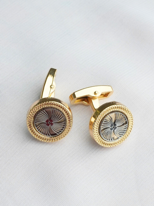 Gold & Silver Swirl Cufflink