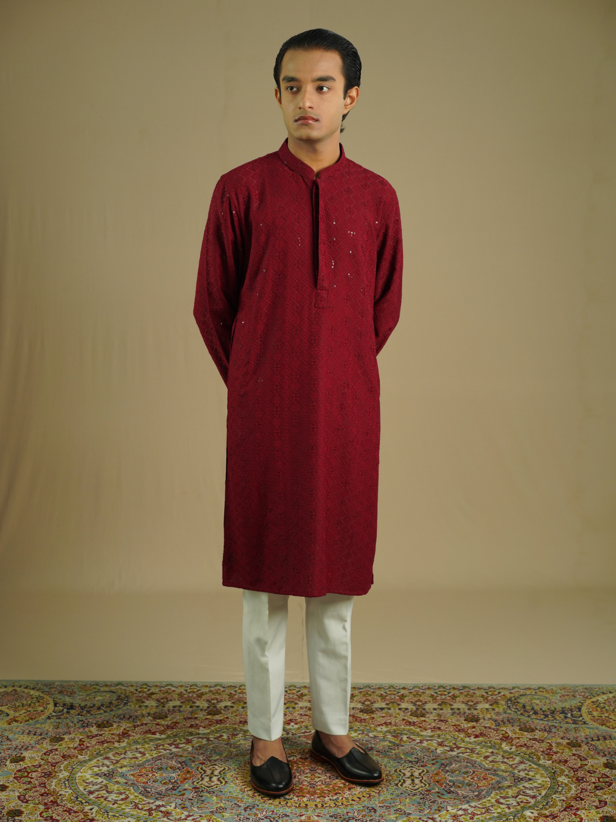 Maroon Sequin Kurta