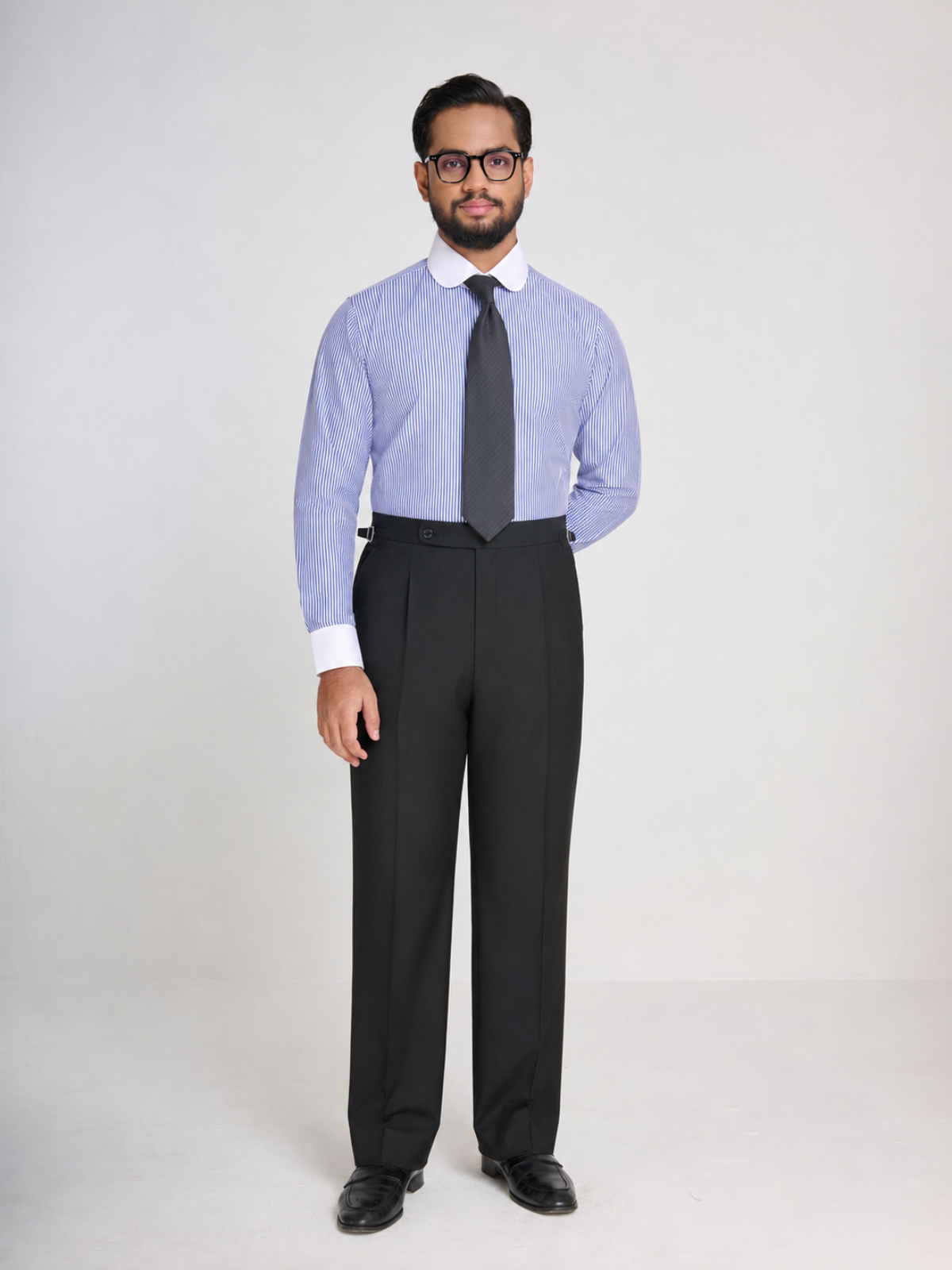 Blue Bengal Stripe Club Collar Shirt